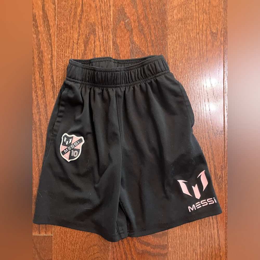 Messi 10 Soccer Shorts Kids Boys Black